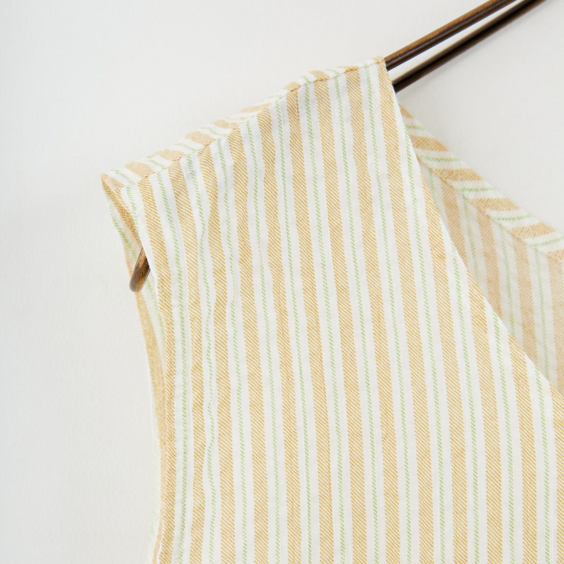 MEYAME [メヤメ] ライトコットン ストライプノースリーブトップス [MEY-2107] YELLOW