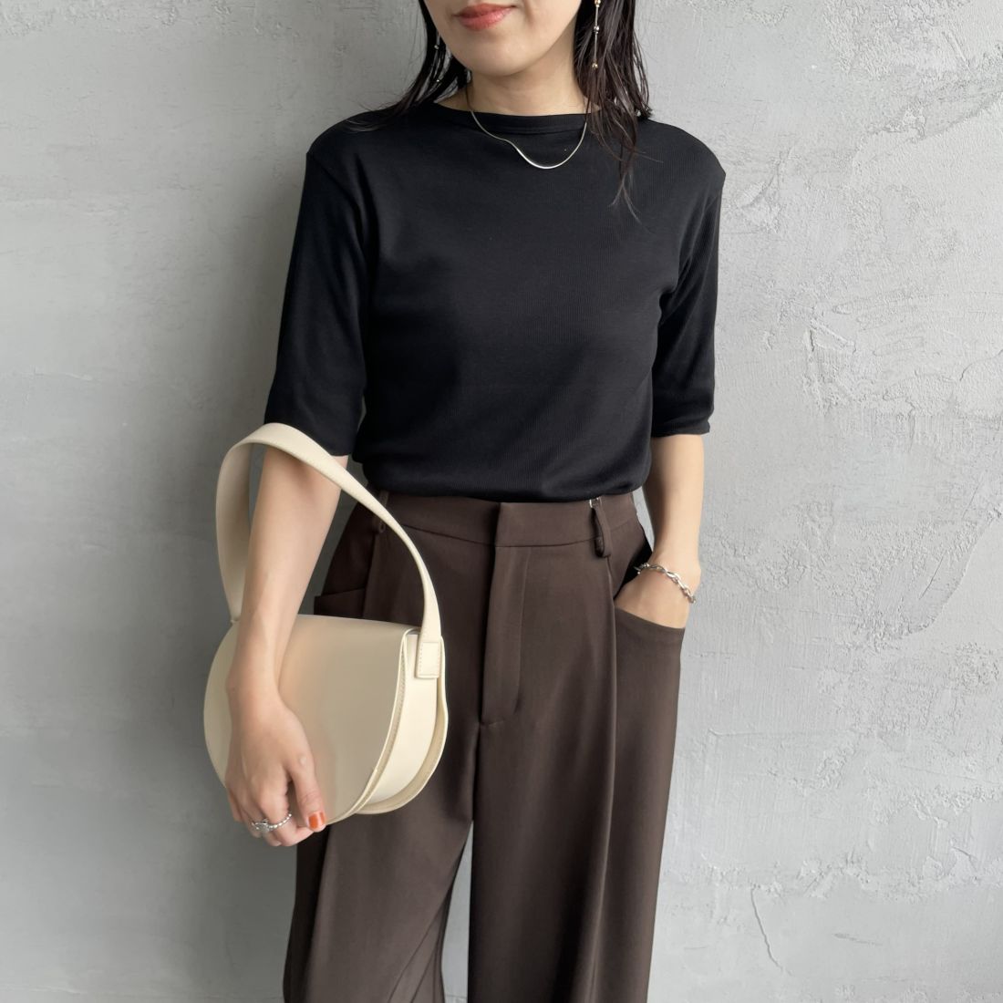 BLACK&&モデル身長：160cm 着用サイズ：F&&