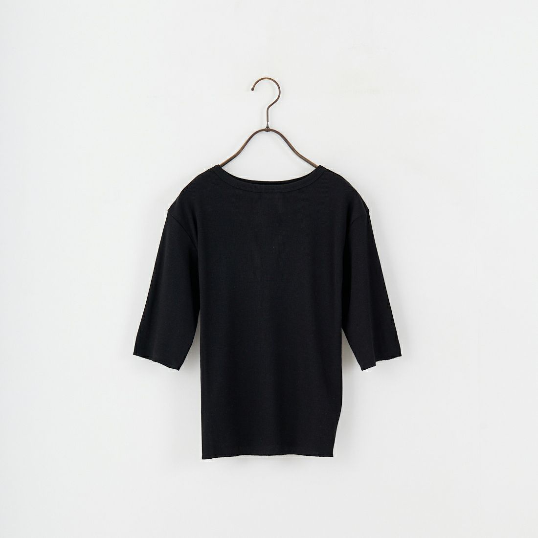 MEYAME [メヤメ] リブハーフスリーブTシャツ [MEY-2117] BLACK