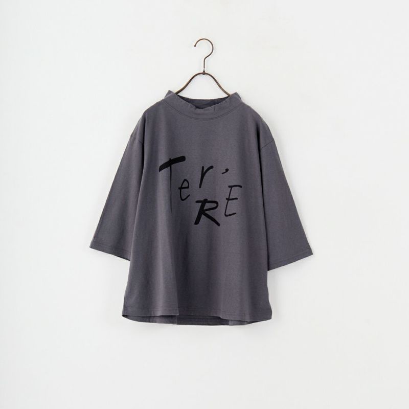 tumugu: OuiプリントオーバーサイズTシャツ チャコールグレイ tc24204-01a.jpg