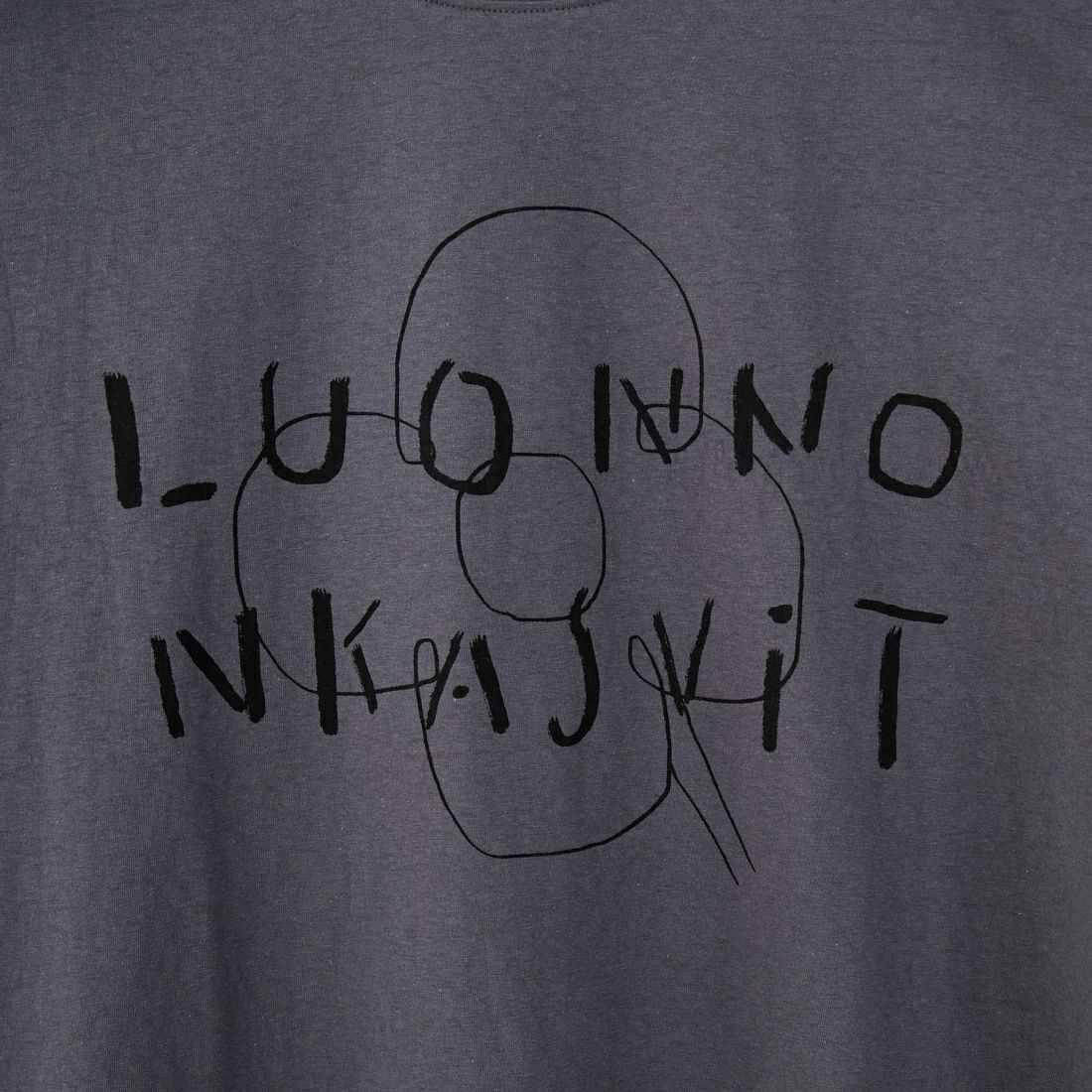 tumugu: [ツムグ] ラフィ天竺プリントTシャツ [TC25220] 88 CHARCOA