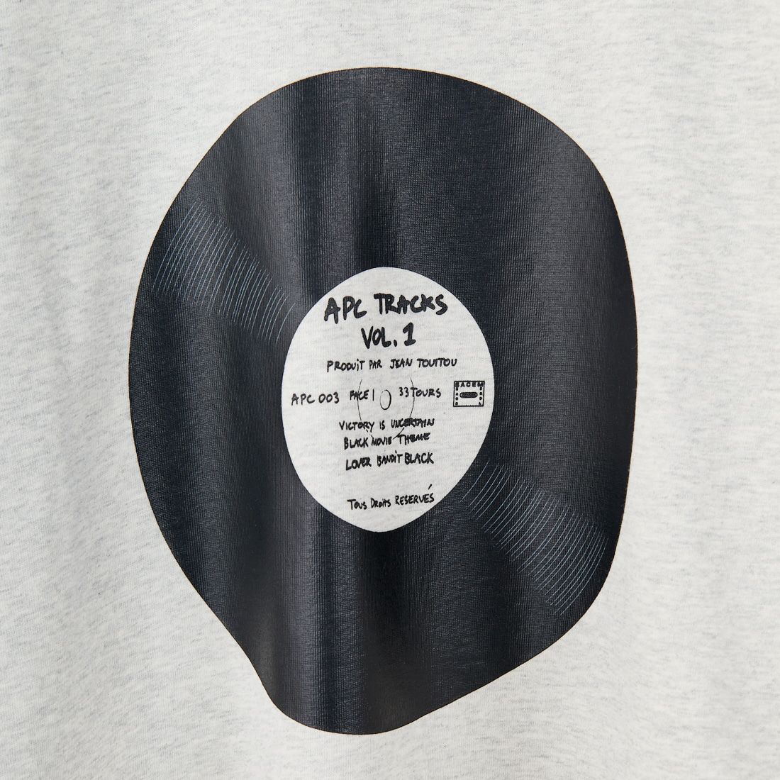 A.P.C. [アー・ペー・セー] レコード プリントTシャツ [T-SHIRT-VINYL] 80 ECRU