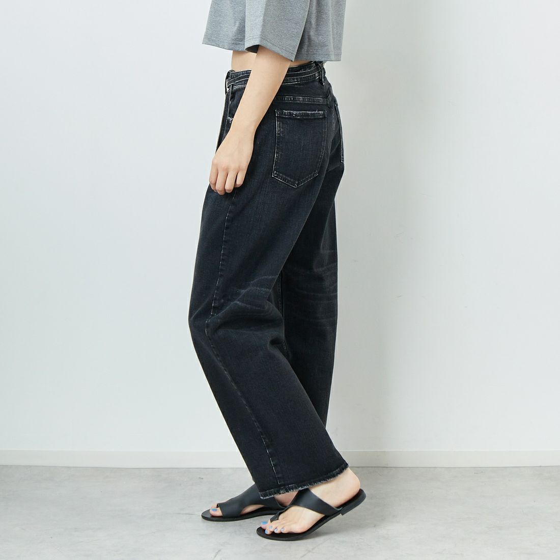 RED CARD TOKYO [レッドカード トーキョー] Idaho ワイドストレートデニム [88W11501BKS] S-BK USED &&モデル身長：167cm 着用サイズ：24&&