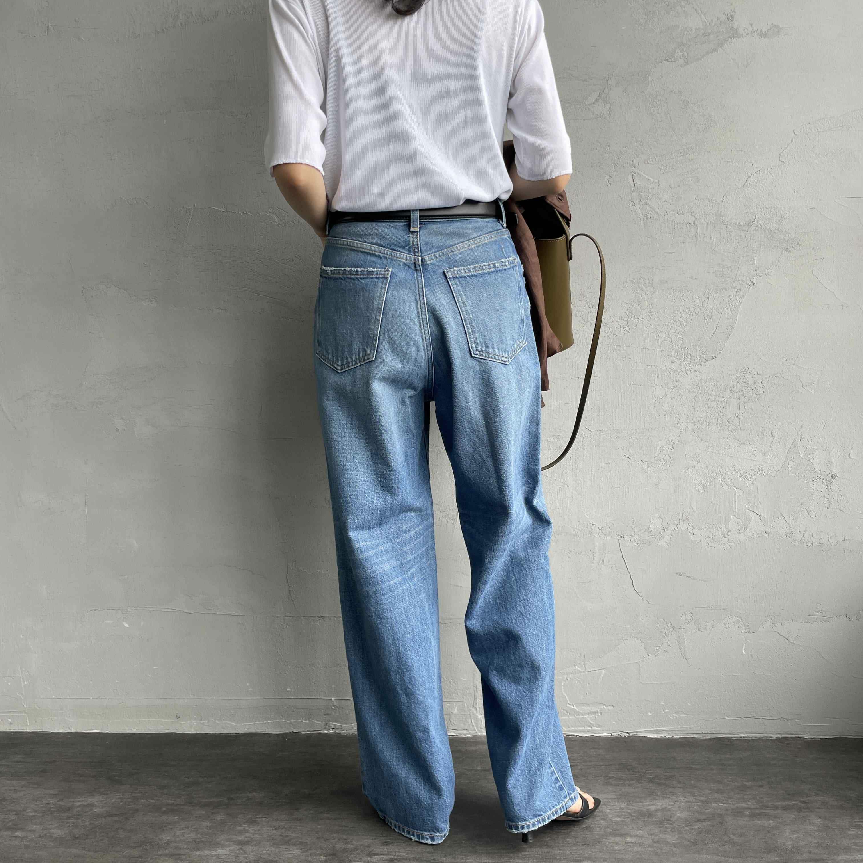 RED CARD TOKYO [レッドカード トーキョー] Dakota ルーズストレートデニム [72W43201IMS] S-INIG MID &&モデル身長：160cm 着用サイズ：22&&