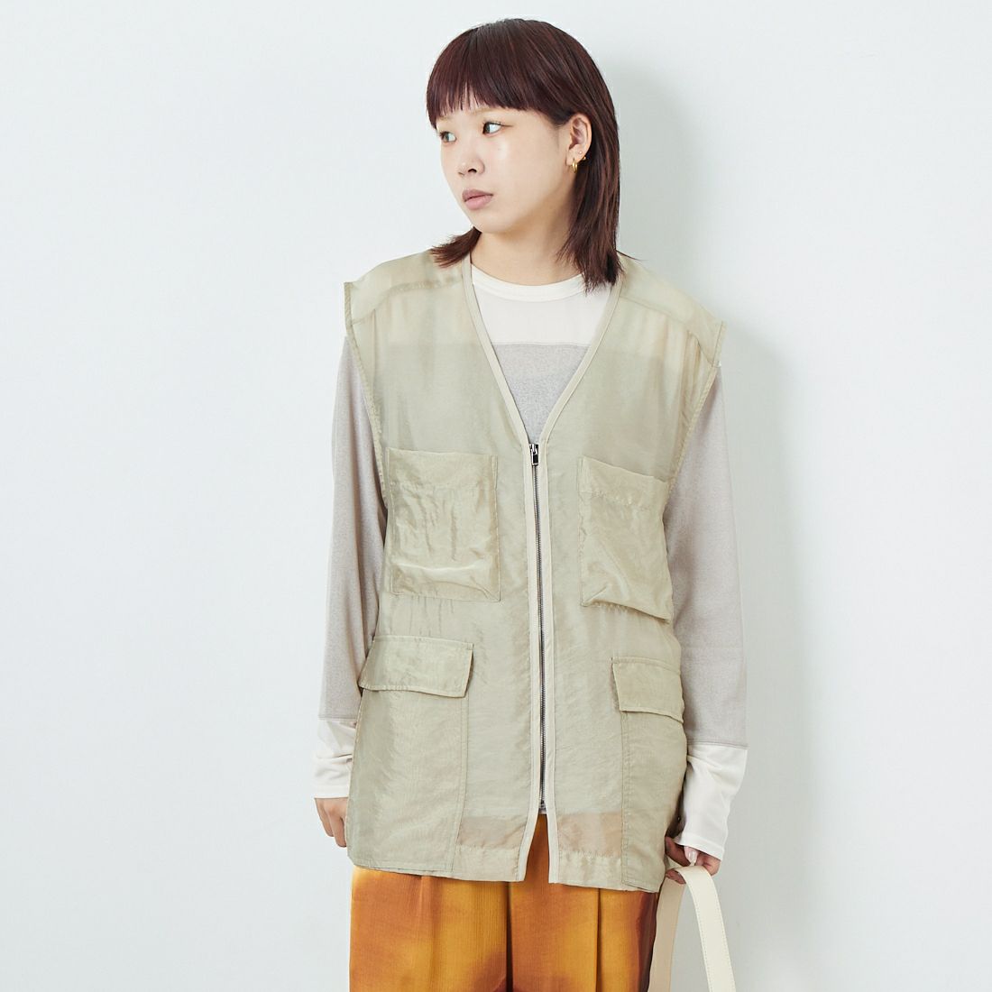 L.BEIGE&&モデル身長：167cm 着用サイズ：F&&