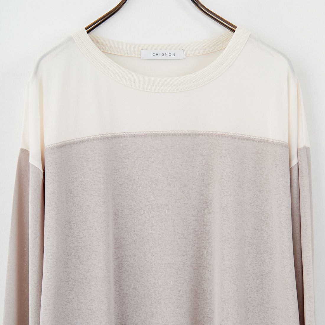 CHIGNON [シニヨン] 異素材切替シアープルオーバー [8453-397KK] L.BEIGE