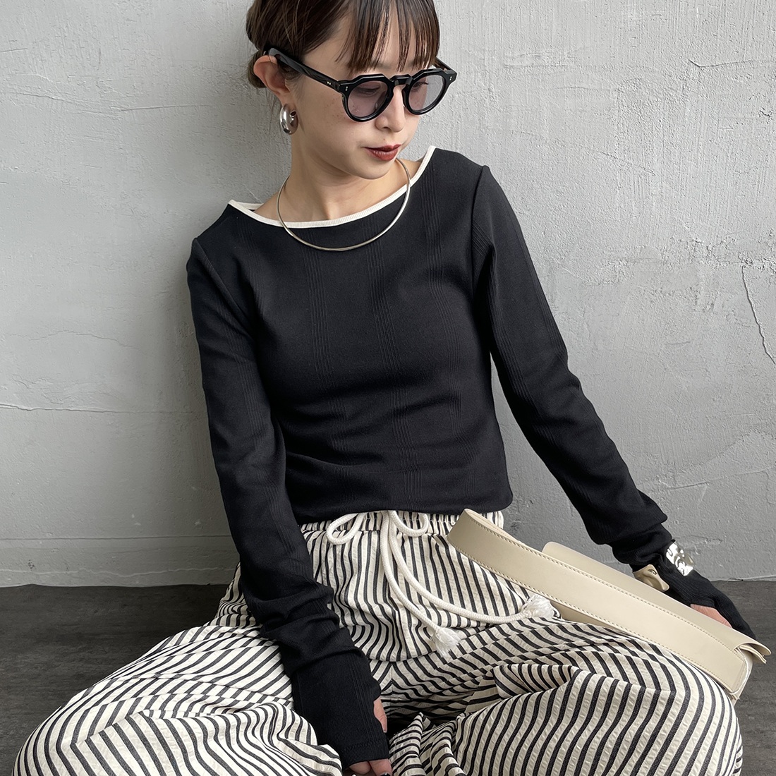 BLACK&&モデル身長：150cm 着用サイズ：F&&