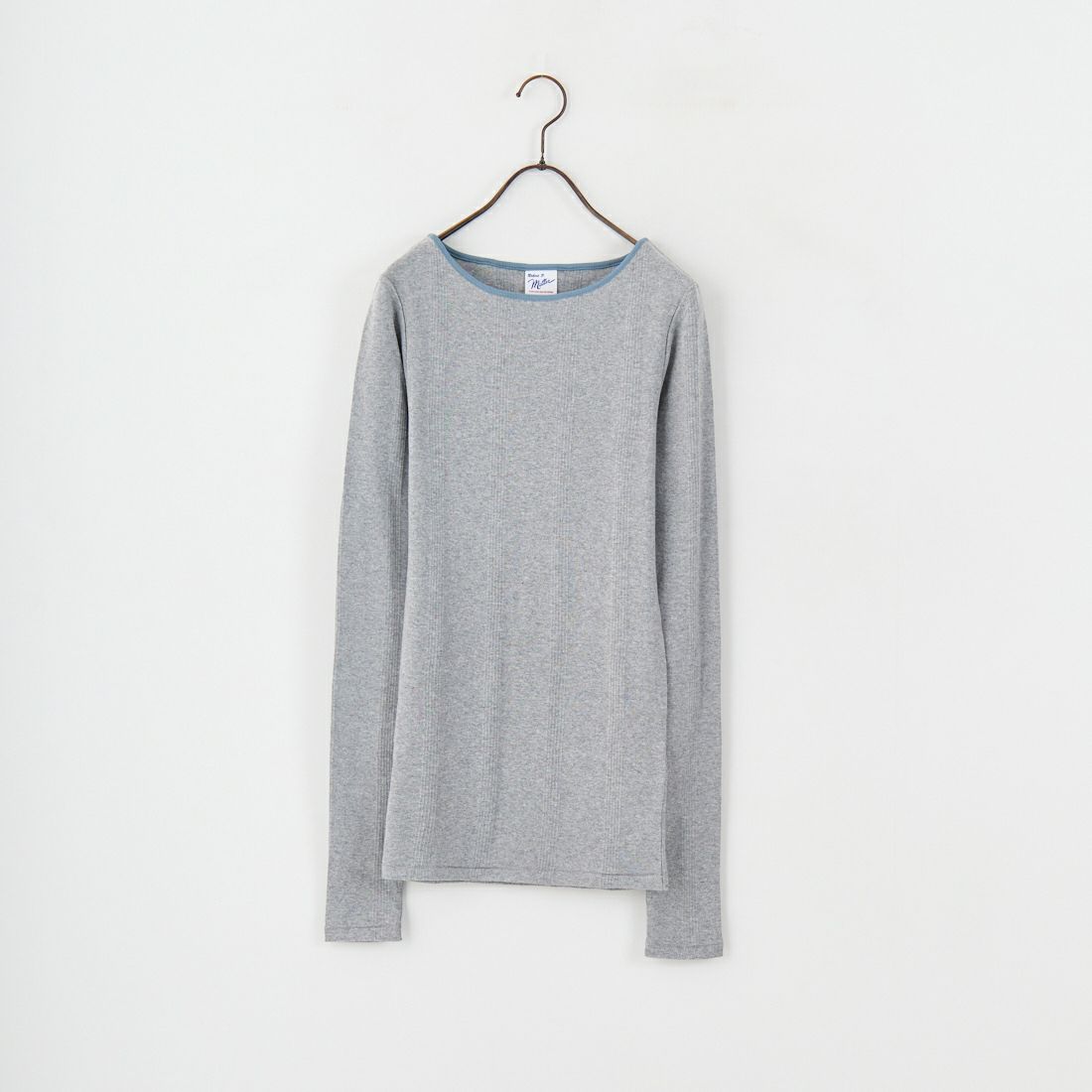 Robert P.Miller [ロバートピーミラー] 別注 配色パネルリブ ボートネックTシャツ [RM254-2041IN-JF] M.GRAY
