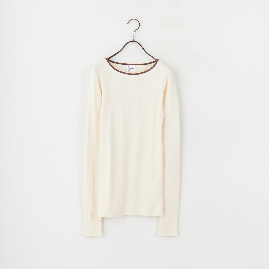 Robert P.Miller [ロバートピーミラー] 別注 配色パネルリブ ボートネックTシャツ [RM254-2041IN-JF] IVORY