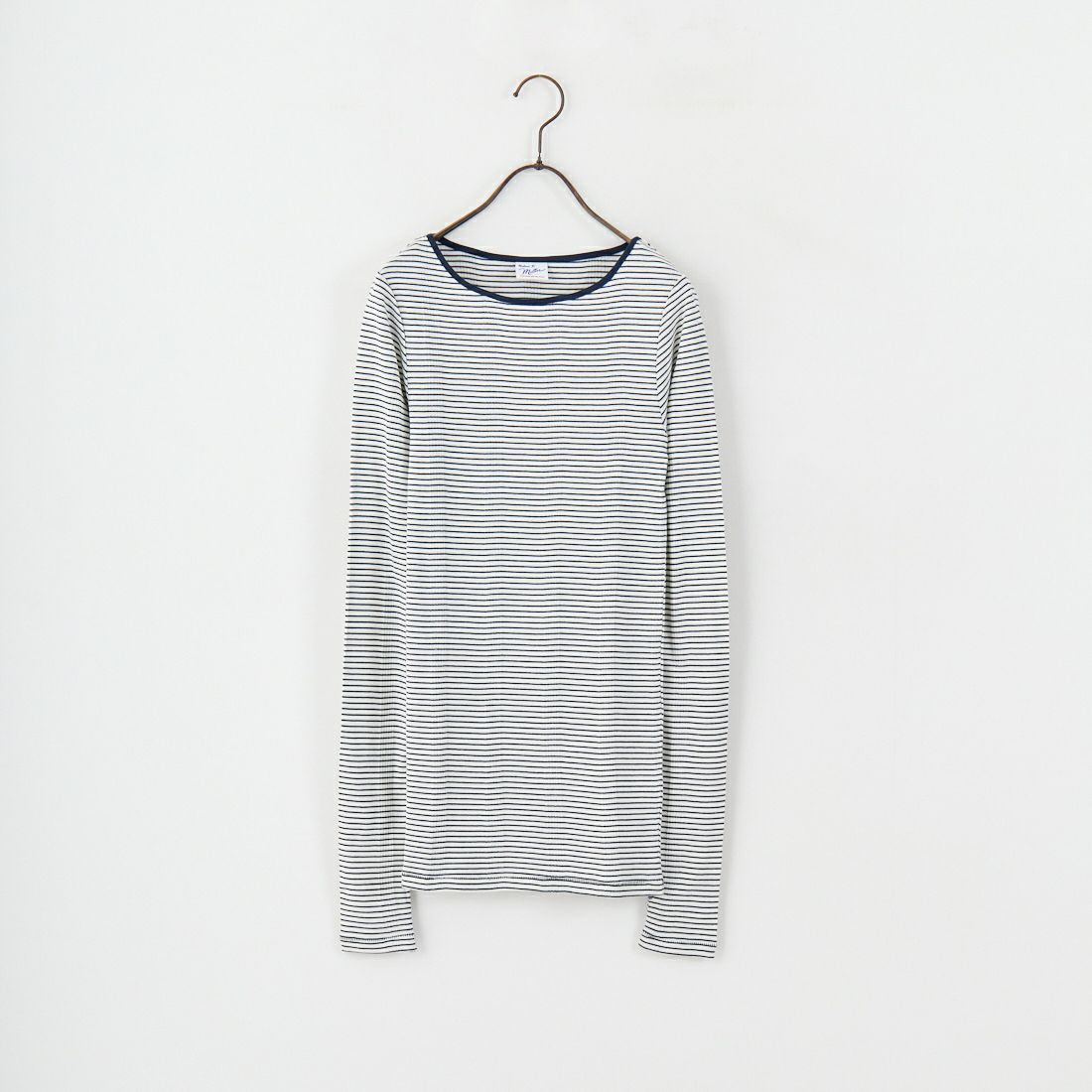 Robert P.Miller [ロバートピーミラー] 別注 配色パネルリブ ボートネックTシャツ [RM254-2041IN-JF] NAVY