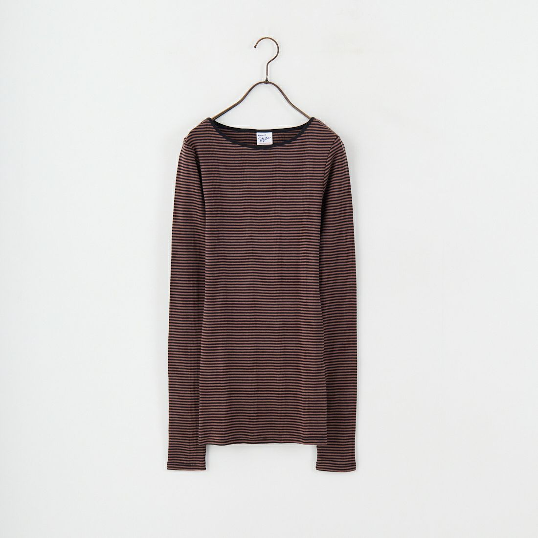 Robert P.Miller [ロバートピーミラー] 別注 配色パネルリブ ボートネックTシャツ [RM254-2041IN-JF] BROWN