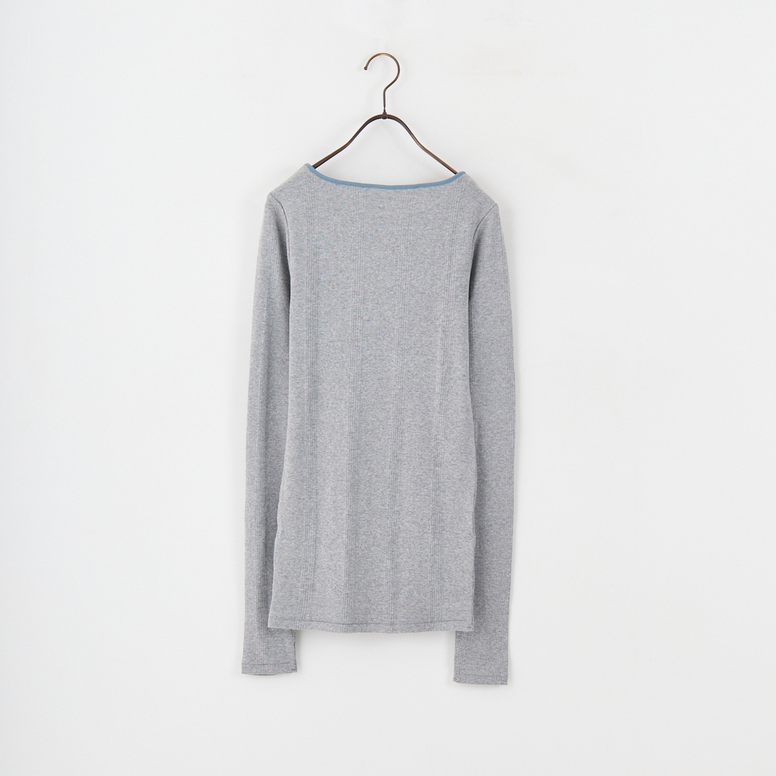Robert P.Miller [ロバートピーミラー] 別注 配色パネルリブ ボートネックTシャツ [RM254-2041IN-JF] M.GRAY
