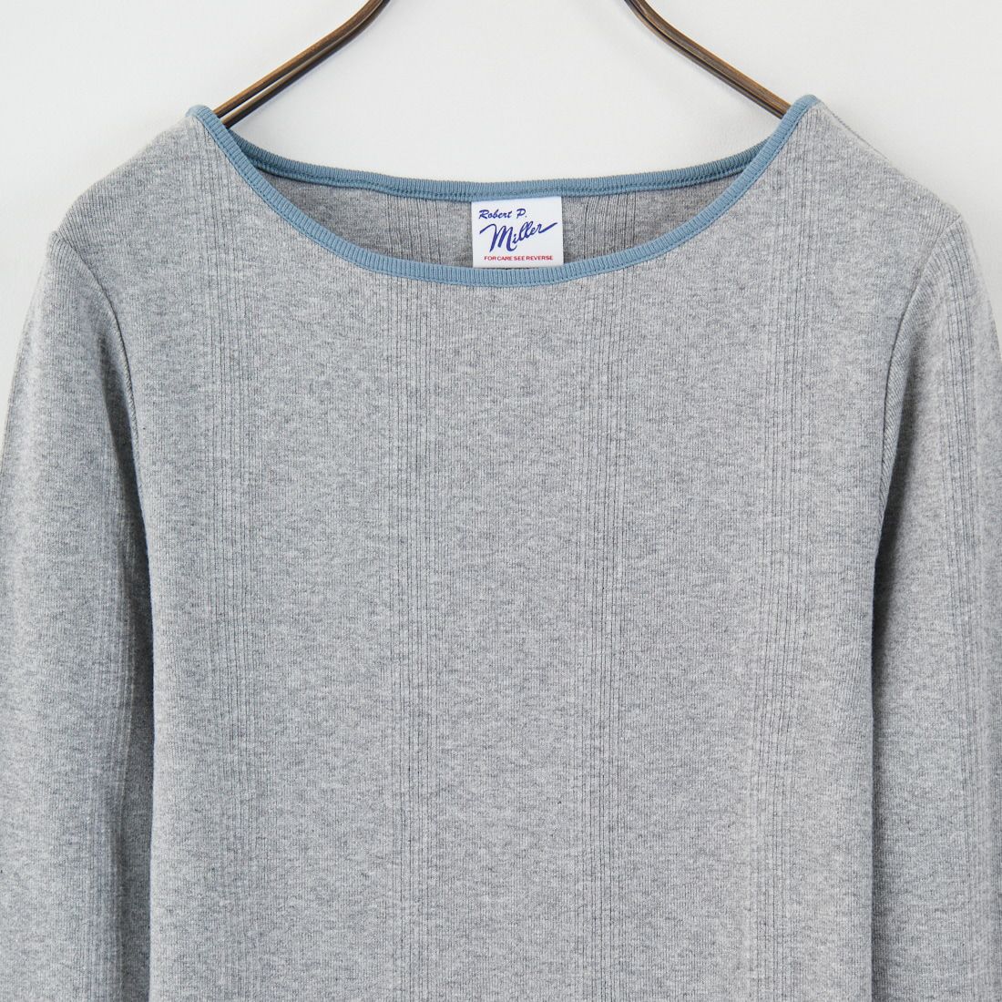 Robert P.Miller [ロバートピーミラー] 別注 配色パネルリブ ボートネックTシャツ [RM254-2041IN-JF] M.GRAY