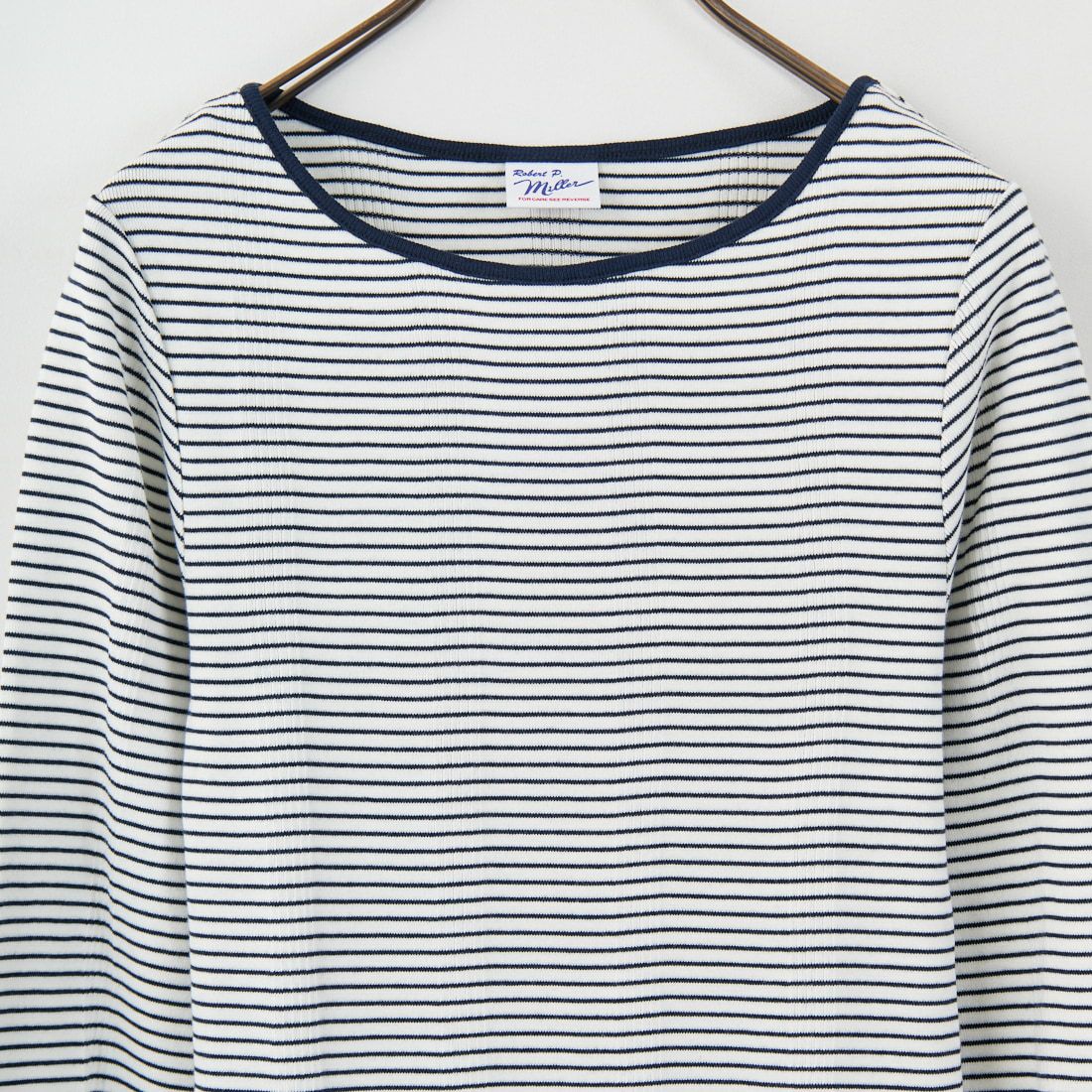Robert P.Miller [ロバートピーミラー] 別注 配色パネルリブ ボートネックTシャツ [RM254-2041IN-JF] NAVY