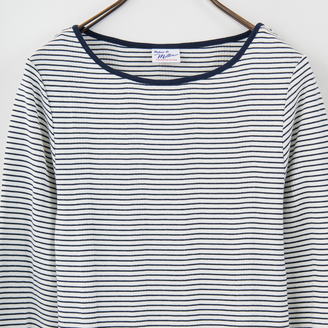 Robert P.Miller [ロバートピーミラー] 別注 配色パネルリブ ボートネックTシャツ [RM254-2041IN-JF] NAVY