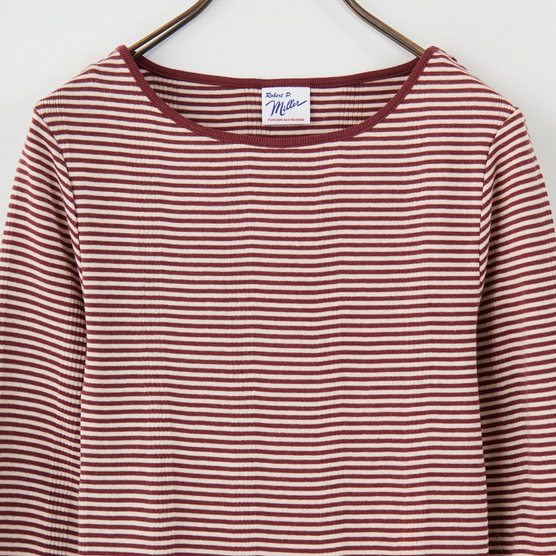 Robert P.Miller [ロバートピーミラー] 別注 配色パネルリブ ボートネックTシャツ [RM254-2041IN-JF] CLAY