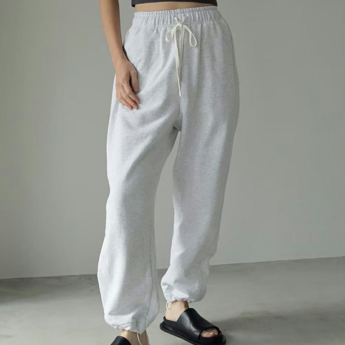 anuke [アンヌーク] ドローストリングスウェットパンツ [62420709] GRY