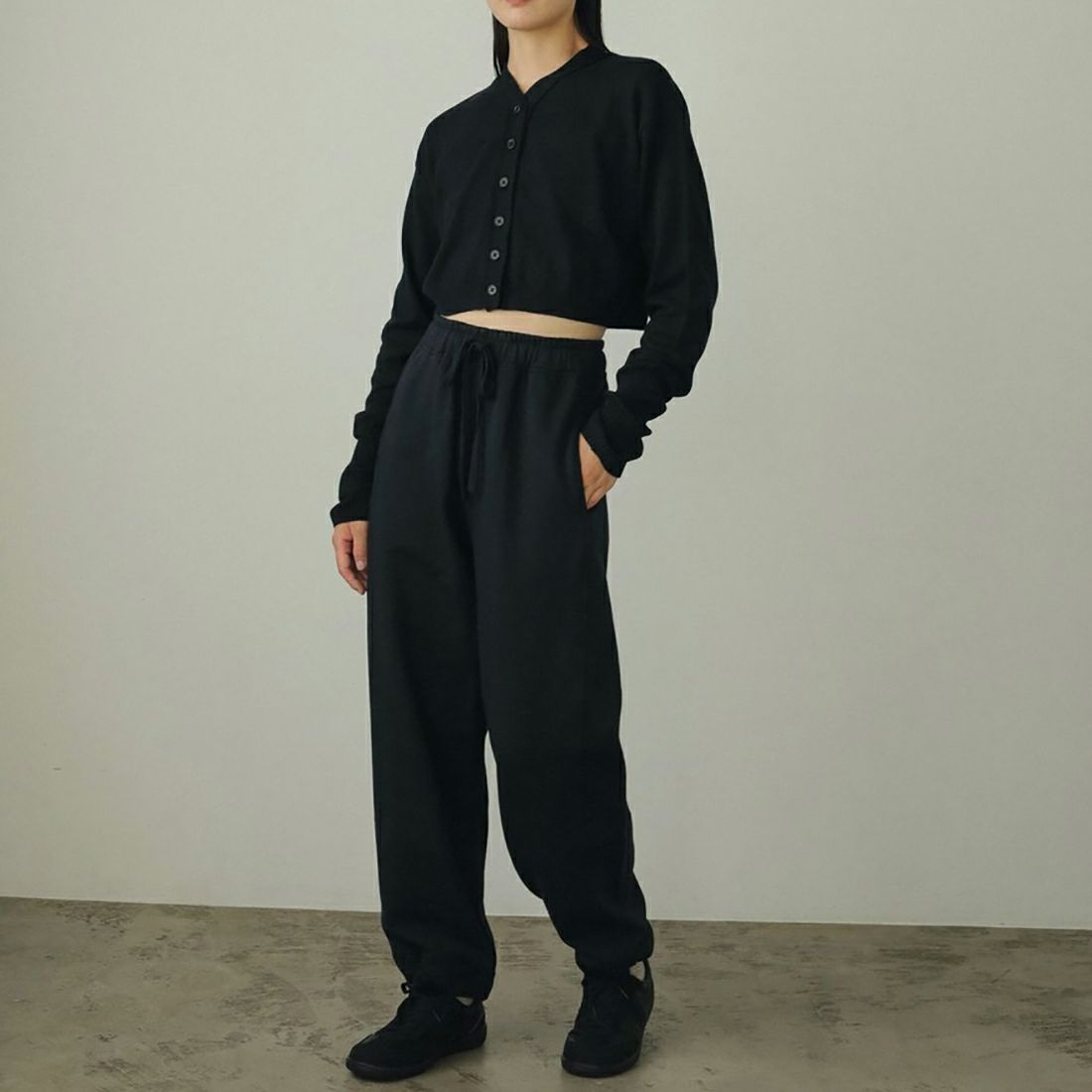 anuke [アンヌーク] ドローストリングスウェットパンツ [62420709] BLK