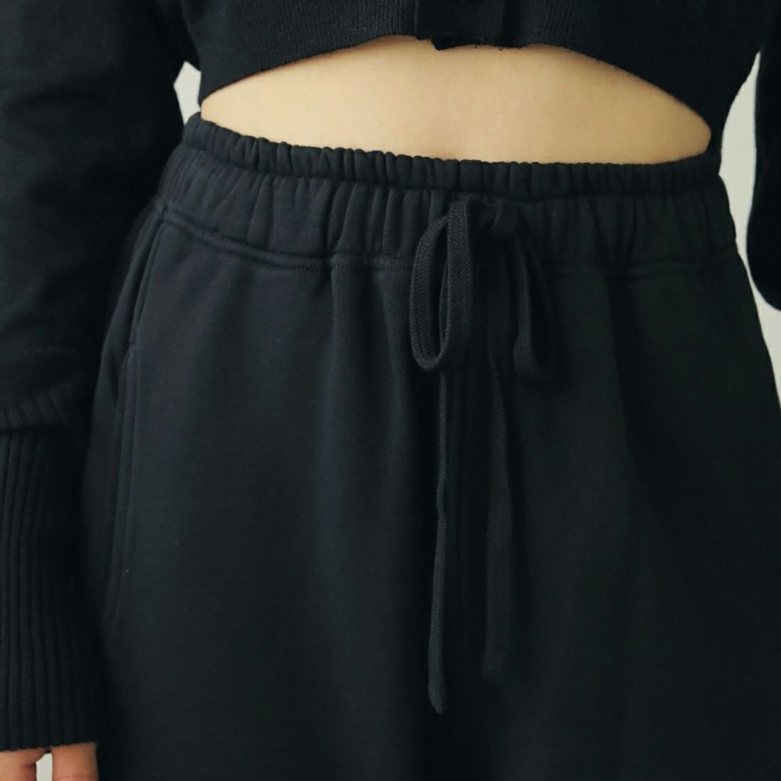anuke [アンヌーク] ドローストリングスウェットパンツ [62420709] BLK