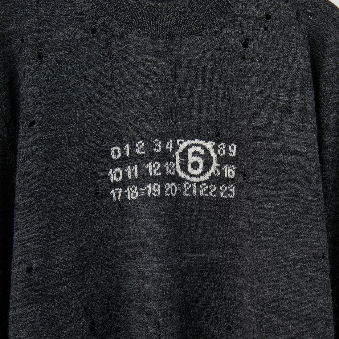 MM6 Maison Margiela [エムエムシックス メゾン マルジェラ] クルーネックダメージニット [SH0HL0033-M13134] 855 D.GREY