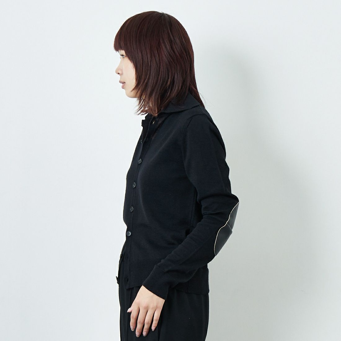 MM6 Maison Margiela [エムエムシックス メゾン マルジェラ] ニットカーディガン [S52HP0029-M13133] 900 BLACK &&モデル身長：167cm 着用サイズ：M&&