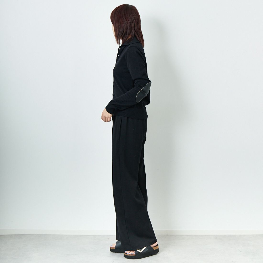MM6 Maison Margiela [エムエムシックス メゾン マルジェラ] ニットカーディガン [S52HP0029-M13133] 900 BLACK &&モデル身長：167cm 着用サイズ：M&&