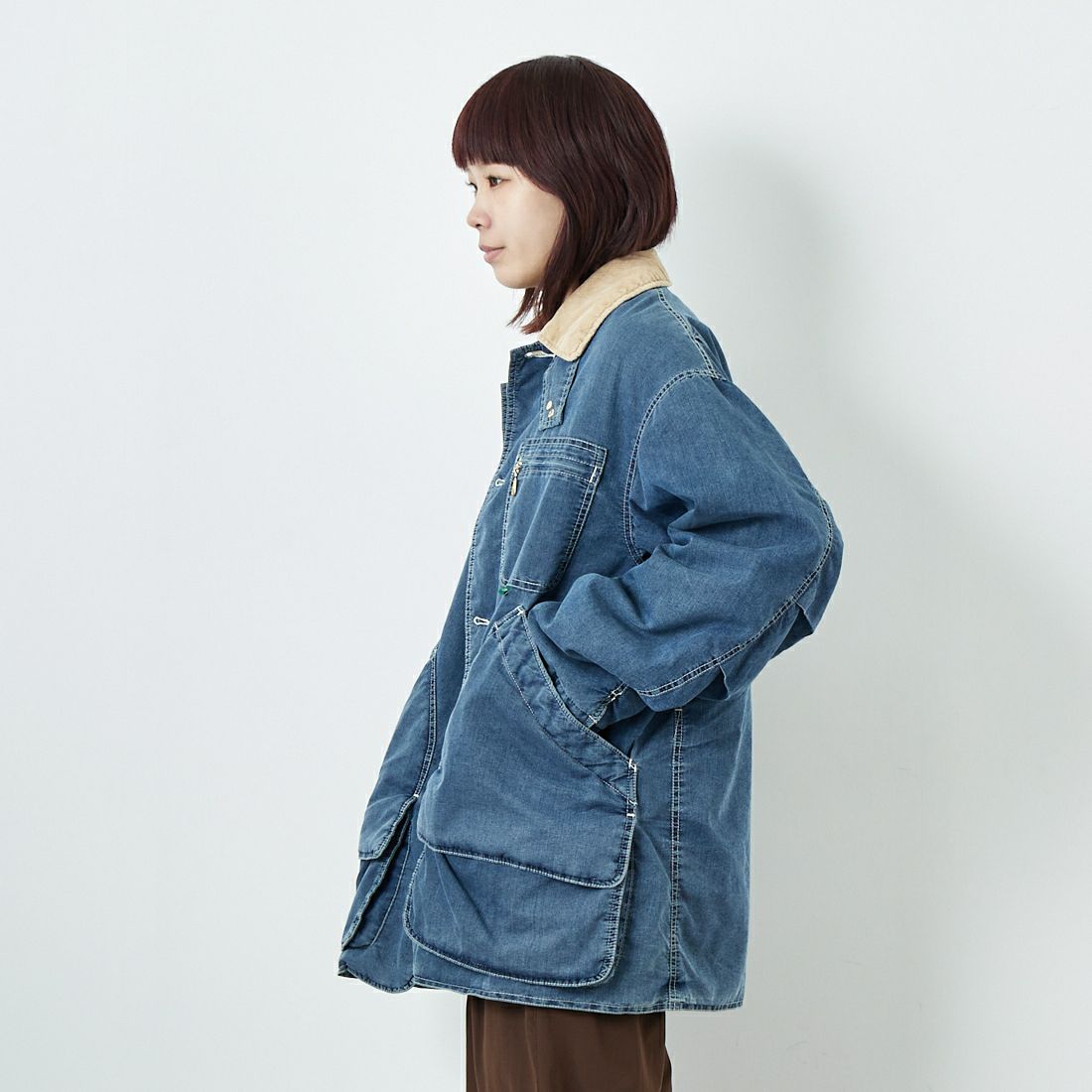 L.L.BEAN [エルエルビーン] ビーンズ インサレーテッドデニムフィールドコート [5575-2043] 60 FADE BL &&モデル身長：167cm 着用サイズ：S&&
