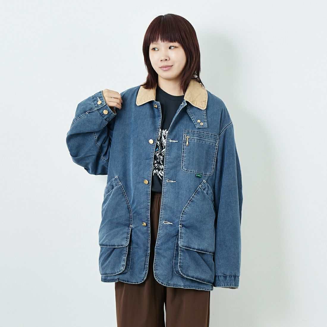 L.L.BEAN [エルエルビーン] ビーンズ インサレーテッドデニムフィールドコート [5575-2043] 60 FADE BL &&モデル身長：167cm 着用サイズ：S&&