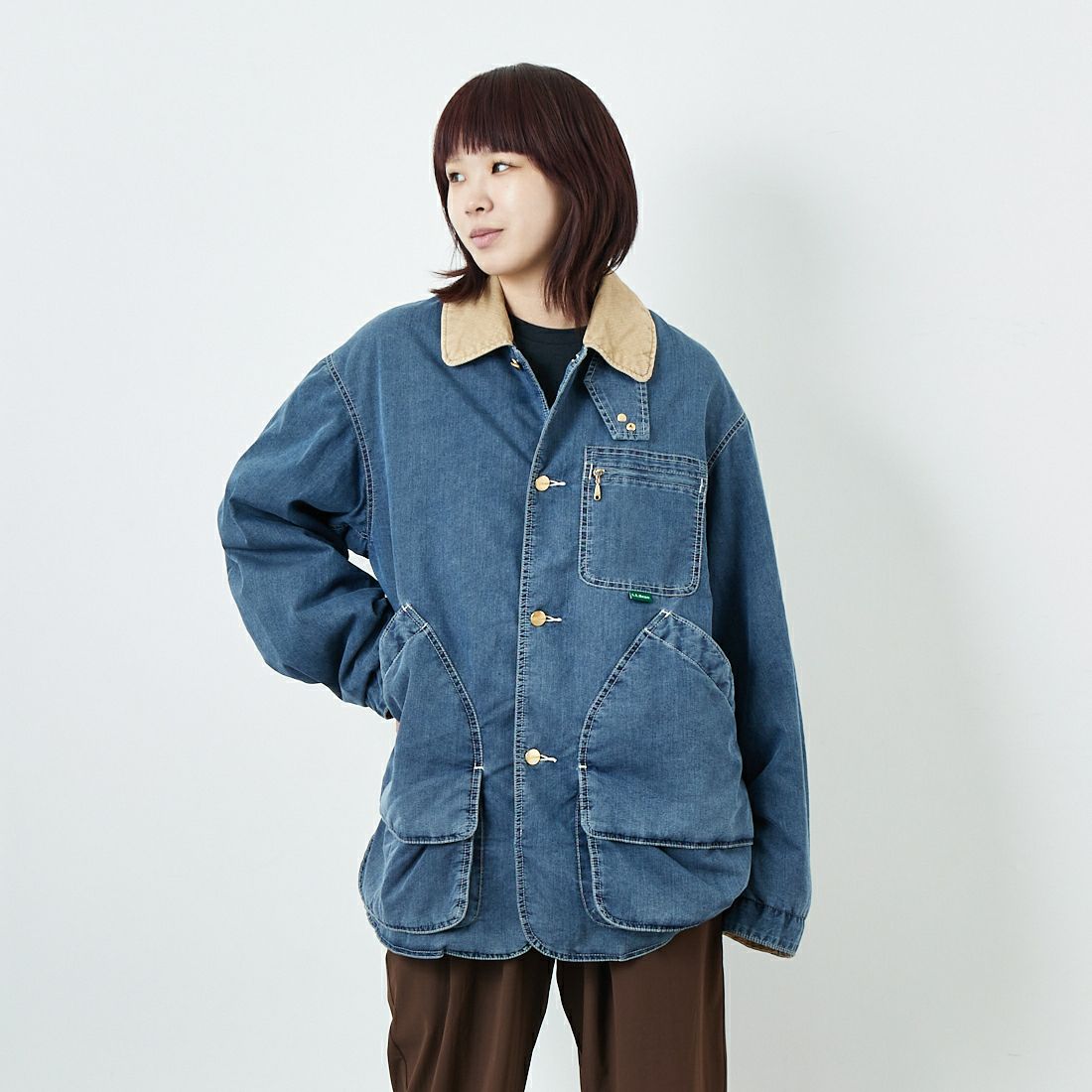 L.L.BEAN [エルエルビーン] ビーンズ インサレーテッドデニムフィールドコート [5575-2043] 60 FADE BL &&モデル身長：167cm 着用サイズ：S&&