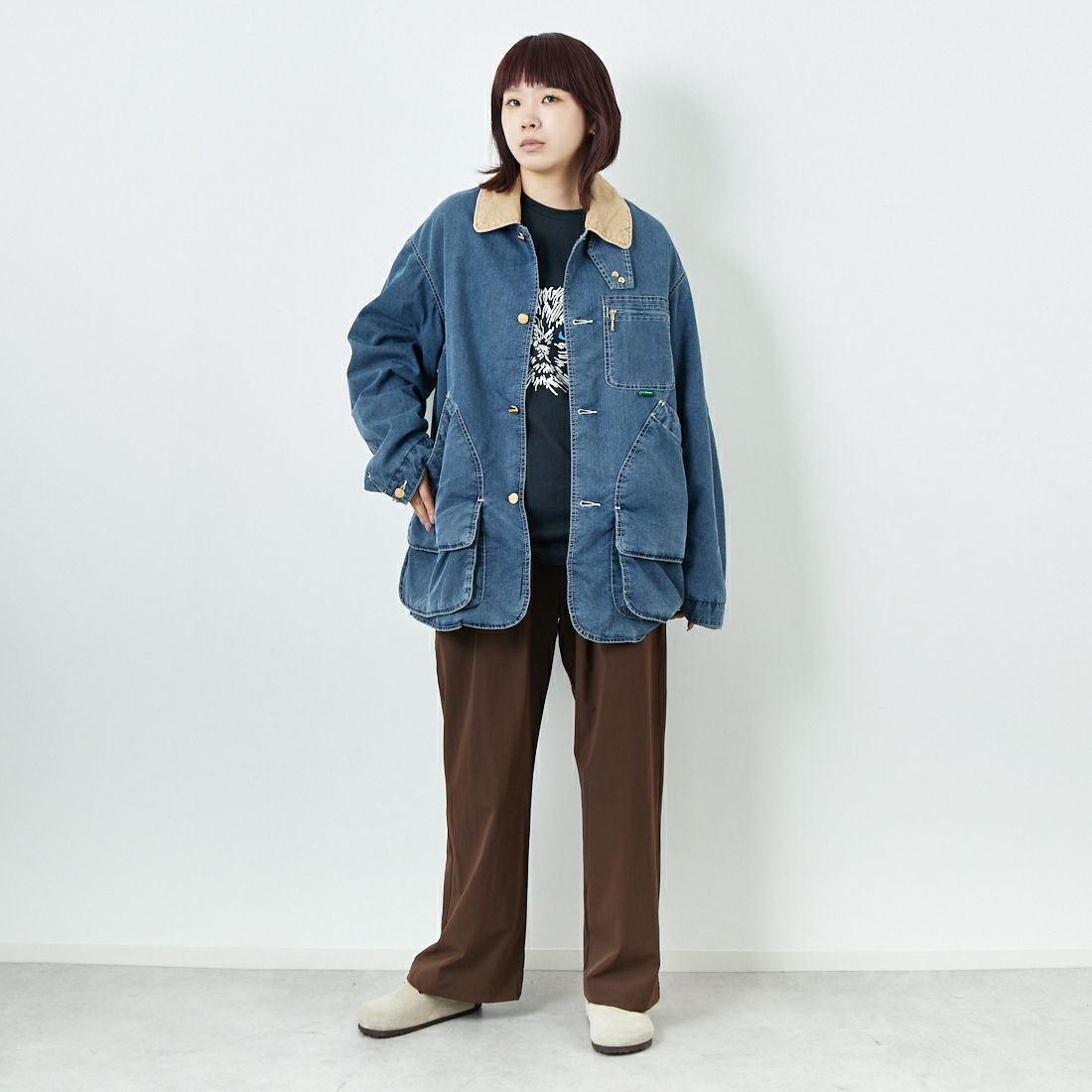 L.L.BEAN [エルエルビーン] ビーンズ インサレーテッドデニムフィールドコート [5575-2043] 60 FADE BL &&モデル身長：167cm 着用サイズ：S&&