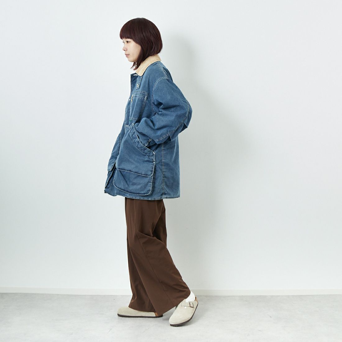 L.L.BEAN [エルエルビーン] ビーンズ インサレーテッドデニムフィールドコート [5575-2043] 60 FADE BL &&モデル身長：167cm 着用サイズ：S&&
