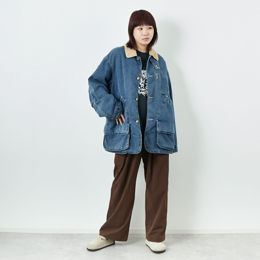 L.L.BEAN [エルエルビーン] ビーンズ インサレーテッドデニムフィールドコート [5575-2043] 60 FADE BL &&モデル身長：167cm 着用サイズ：S&&