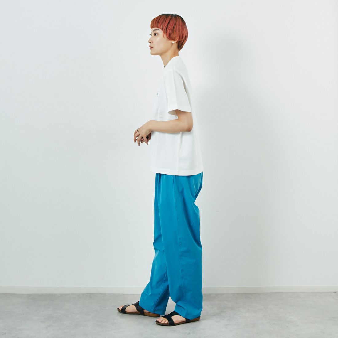 L.L.BEAN [エルエルビーン] ユニオン ショートスリーブTシャツ [5275-0138] 09 WHITE &&モデル身長：160cm 着用サイズ：M&&