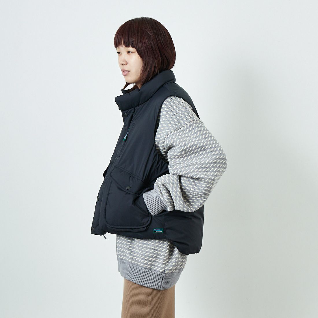 L.L.BEAN [エルエルビーン] ホールデンダウンベスト [5575-2146] 48 NIGHT &&モデル身長：167cm 着用サイズ：M&&