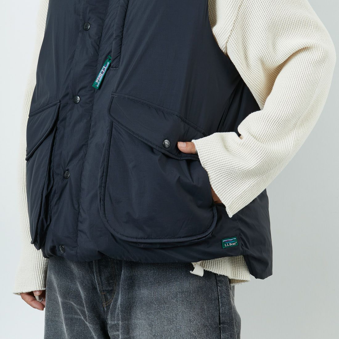 L.L.BEAN [エルエルビーン] ホールデンダウンベスト [5575-2046] 48 NIGHT &&モデル身長：179cm 着用サイズ：L&&