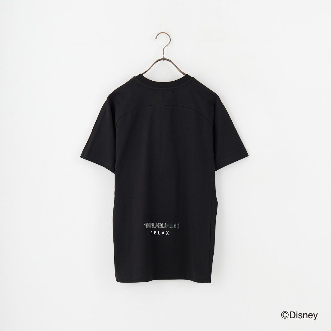 1PIU1UGUALE3 RELAX [ウノ ピゥ ウノ ウグァーレ トレ] MICKEY MOUSE / ラインストーンTシャツ [UST-25136] SN90 BLACK