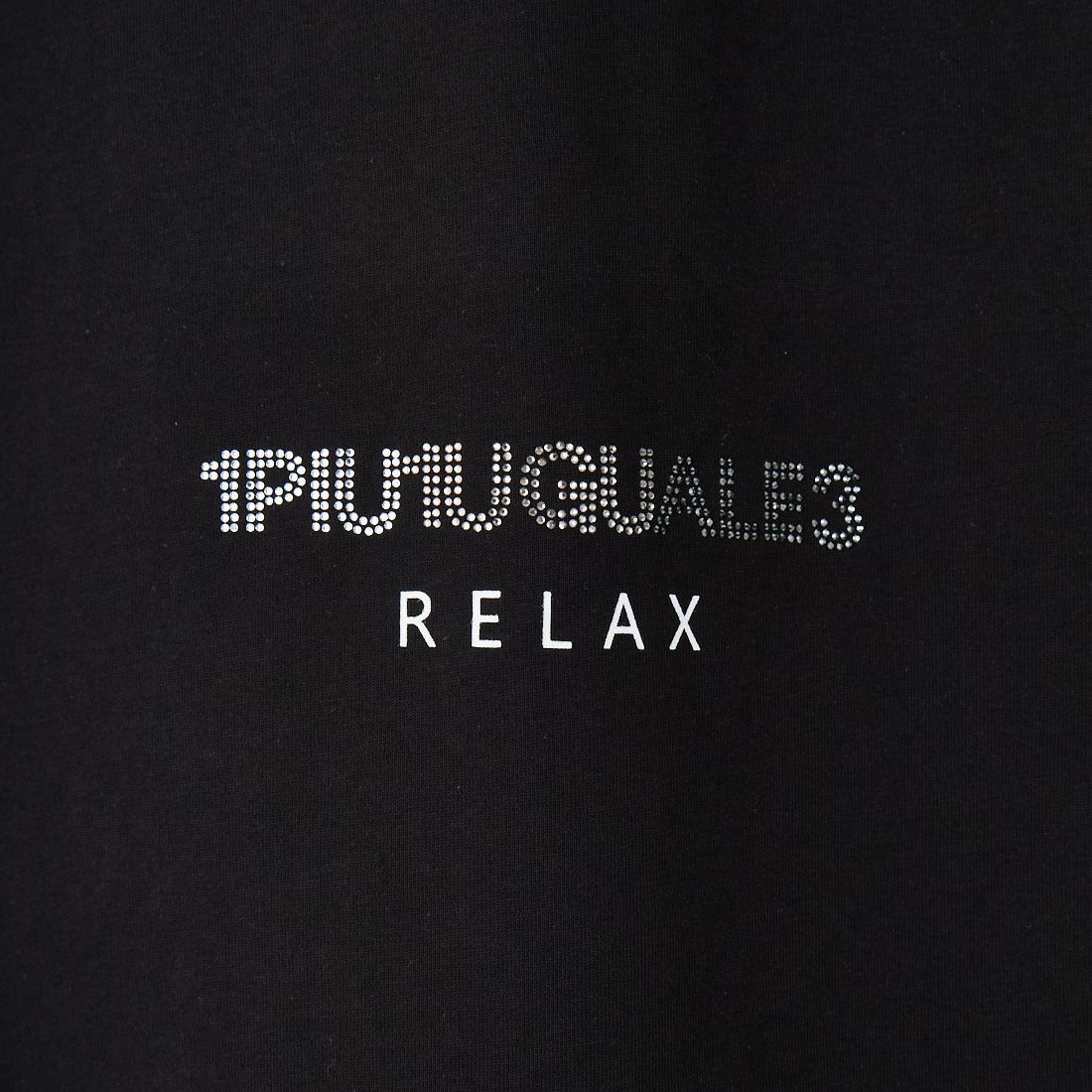 1PIU1UGUALE3 RELAX [ウノ ピゥ ウノ ウグァーレ トレ] MICKEY MOUSE / ラインストーンTシャツ [UST-25136] SN90 BLACK