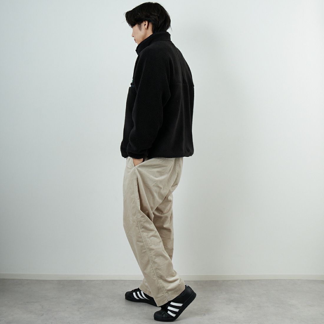 L.L.BEAN [エルエルビーン] トップシャム ボアフリースジャケット [5575-2037] 39 CHARCOA &&モデル身長：179cm 着用サイズ：M&&