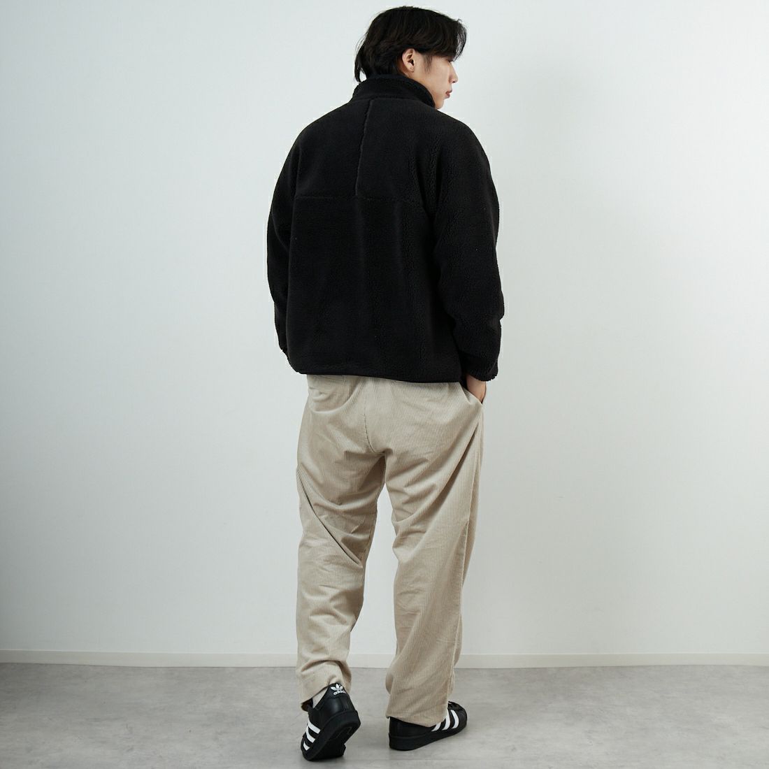 L.L.BEAN [エルエルビーン] トップシャム ボアフリースジャケット [5575-2037] 39 CHARCOA &&モデル身長：179cm 着用サイズ：M&&