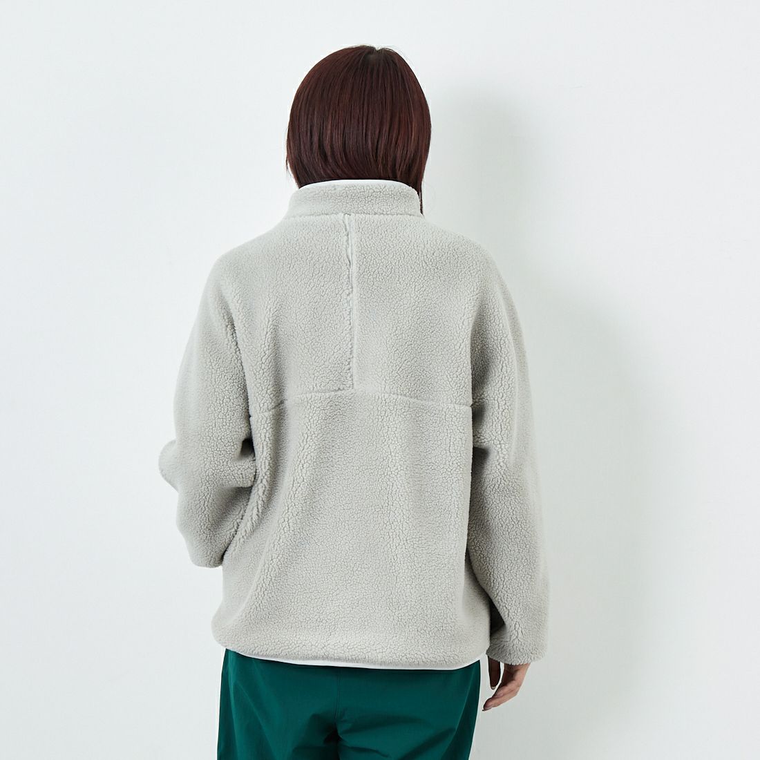 L.L.BEAN [エルエルビーン] トップシャム ボアフリースジャケット [5575-2137] 69 SILVER &&モデル身長：167cm 着用サイズ：M&&