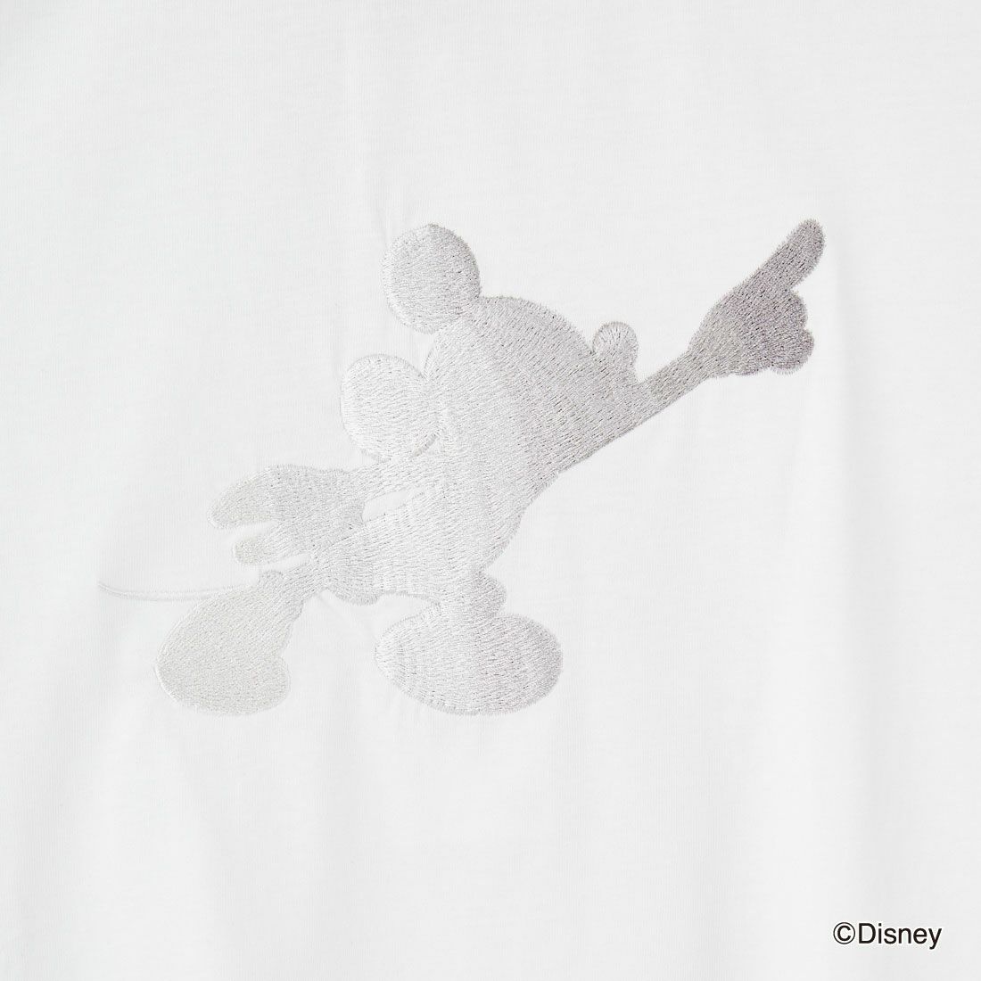 1PIU1UGUALE3 RELAX [ウノ ピゥ ウノ ウグァーレ トレ] MICKEY MOUSE / 刺繍Tシャツ [UST-25140] SN10 WHITE