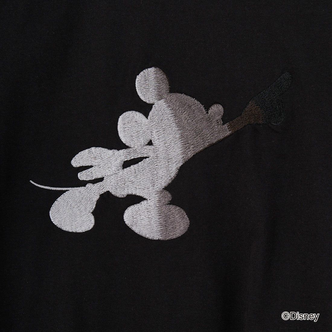 1PIU1UGUALE3 RELAX [ウノ ピゥ ウノ ウグァーレ トレ] MICKEY MOUSE / 刺繍Tシャツ [UST-25140] SN90 BLACK