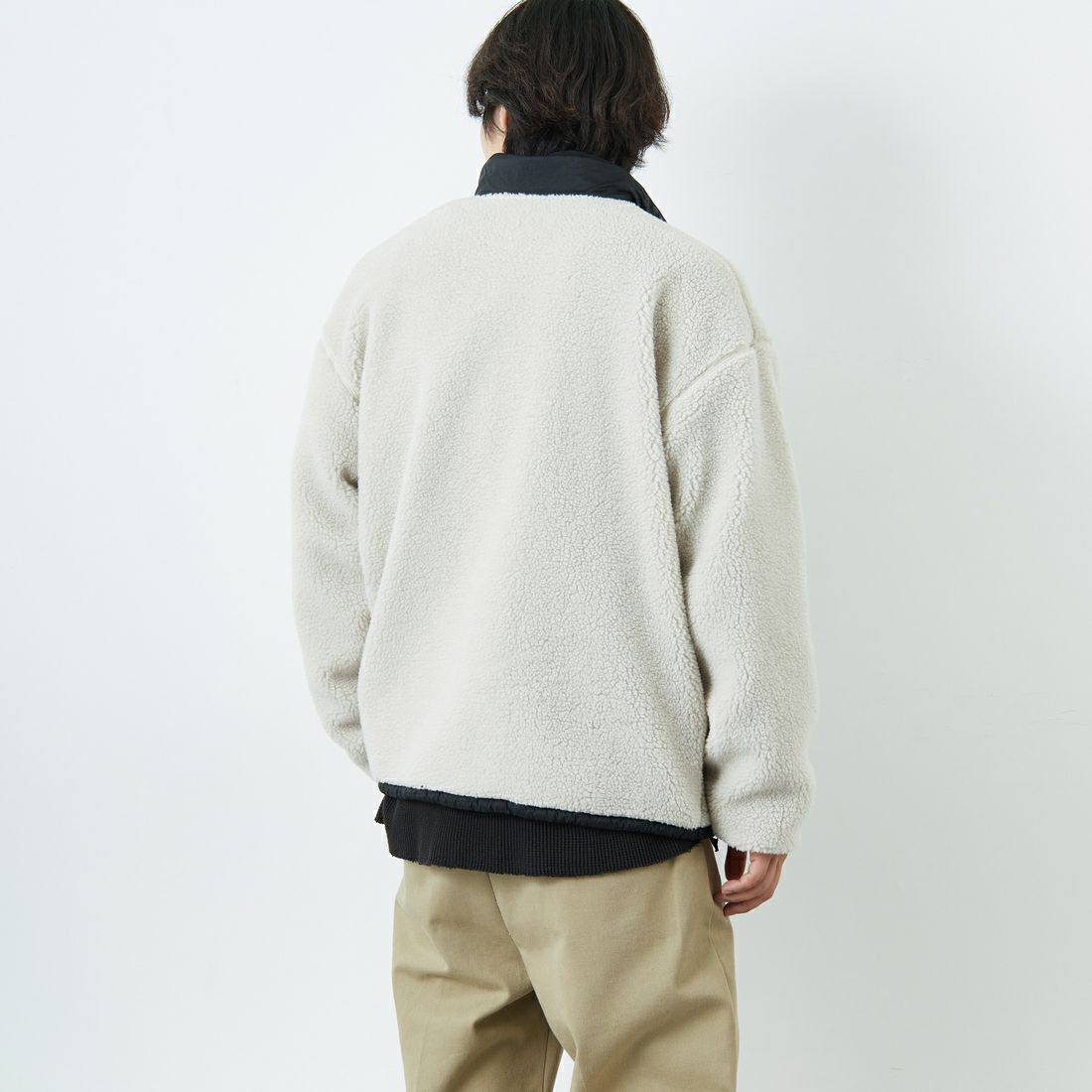 THE NORTH FACE [ザ ノースフェイス] リバーシブル エクストリームパイルフリースジャケット [NP72536] FK &&モデル身長：179cm 着用サイズ：L&&