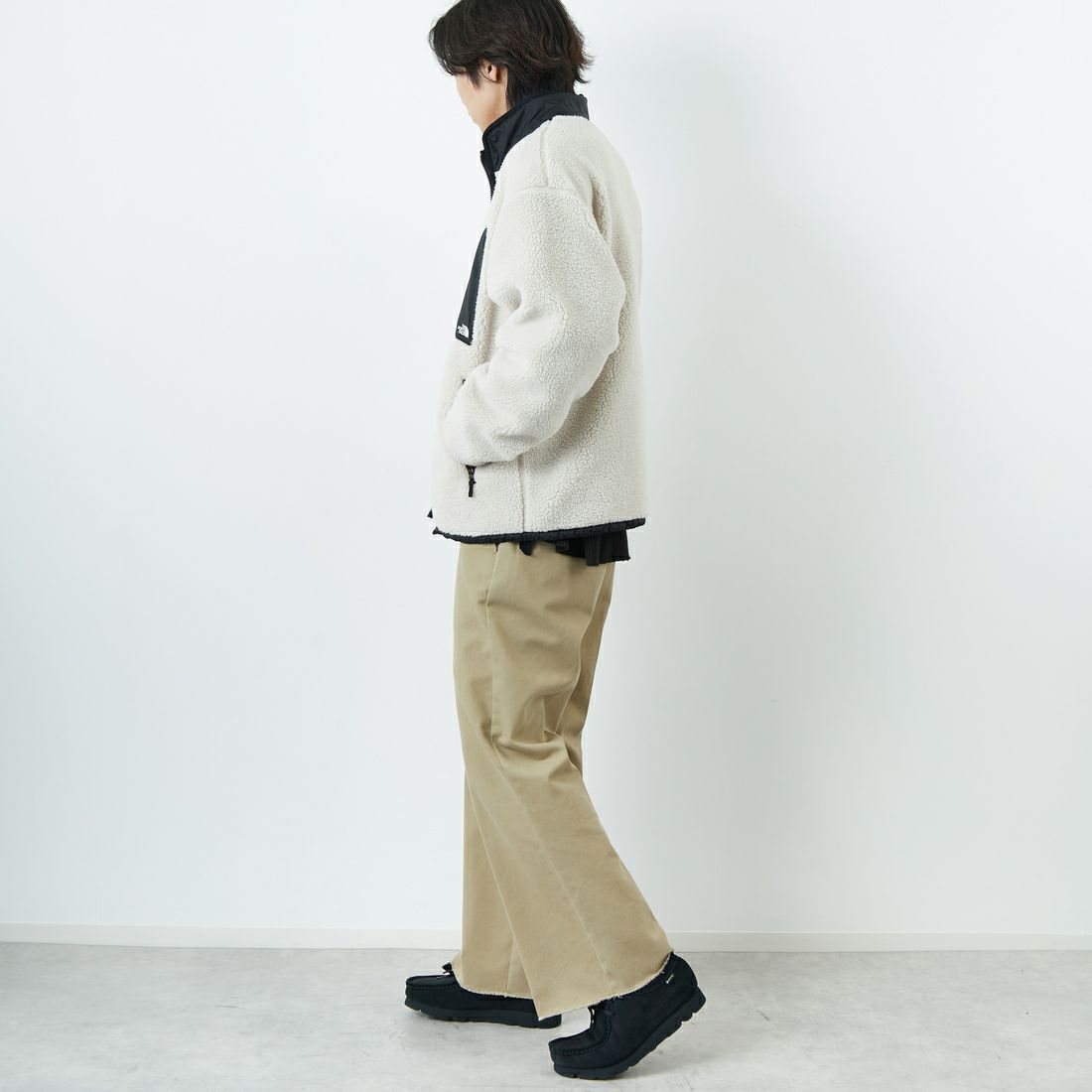 THE NORTH FACE [ザ ノースフェイス] リバーシブル エクストリームパイルフリースジャケット [NP72536] FK &&モデル身長：179cm 着用サイズ：L&&