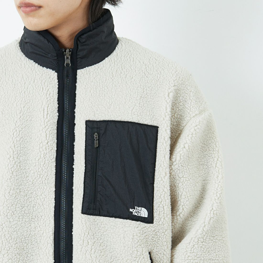 THE NORTH FACE [ザ ノースフェイス] リバーシブル エクストリームパイルフリースジャケット [NP72536] FK &&モデル身長：179cm 着用サイズ：L&&