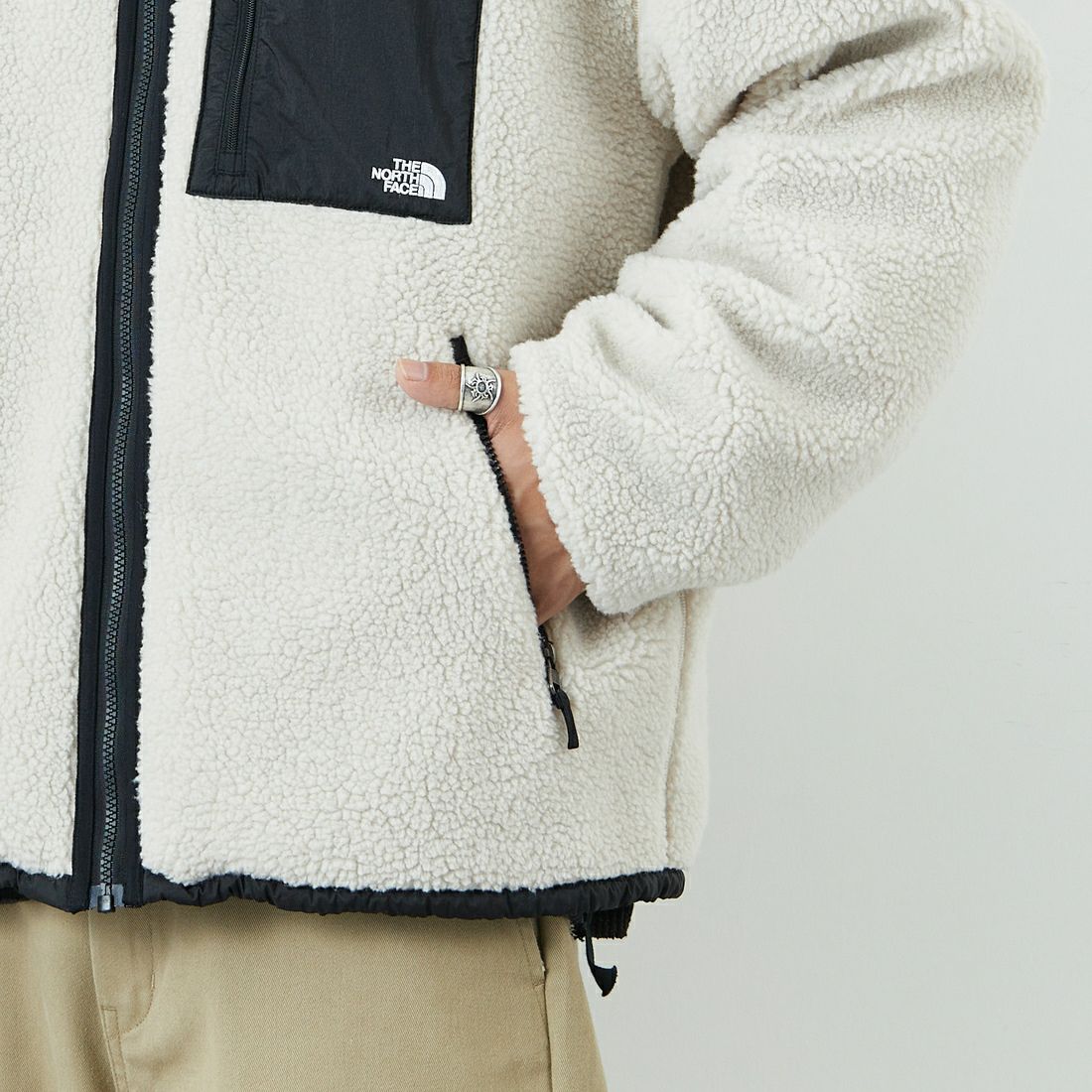 THE NORTH FACE [ザ ノースフェイス] リバーシブル エクストリームパイルフリースジャケット [NP72536] FK &&モデル身長：179cm 着用サイズ：L&&