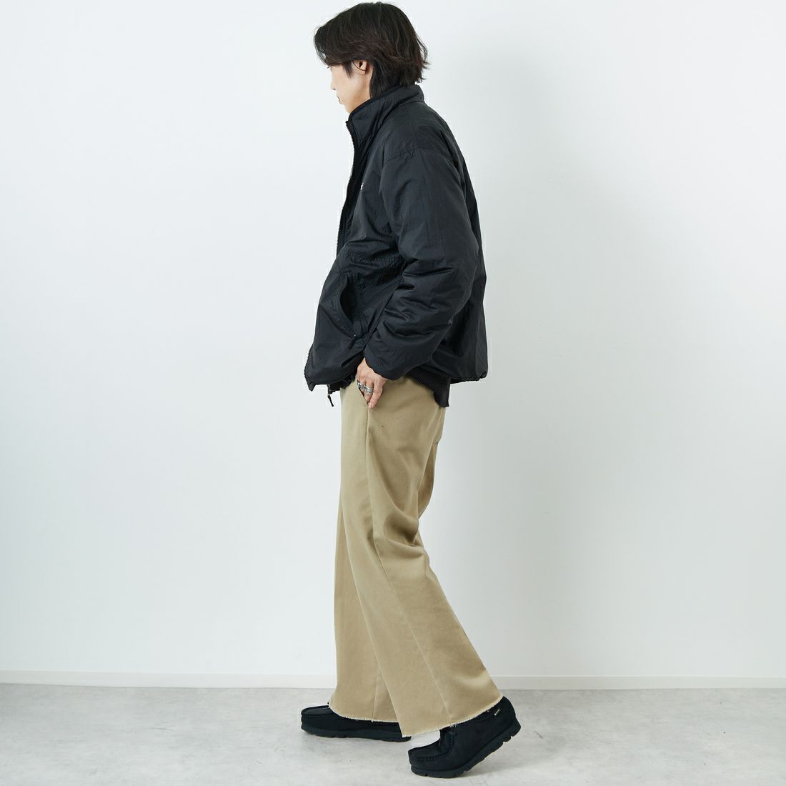 THE NORTH FACE [ザ ノースフェイス] リバーシブル エクストリームパイルフリースジャケット [NP72536] FK &&モデル身長：179cm 着用サイズ：L&&