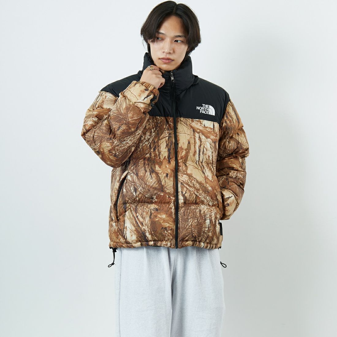 THE NORTH FACE [ザ ノースフェイス] ノベルティーヌプシジャケット [ND92556] FF &&モデル身長：179cm 着用サイズ：L&&