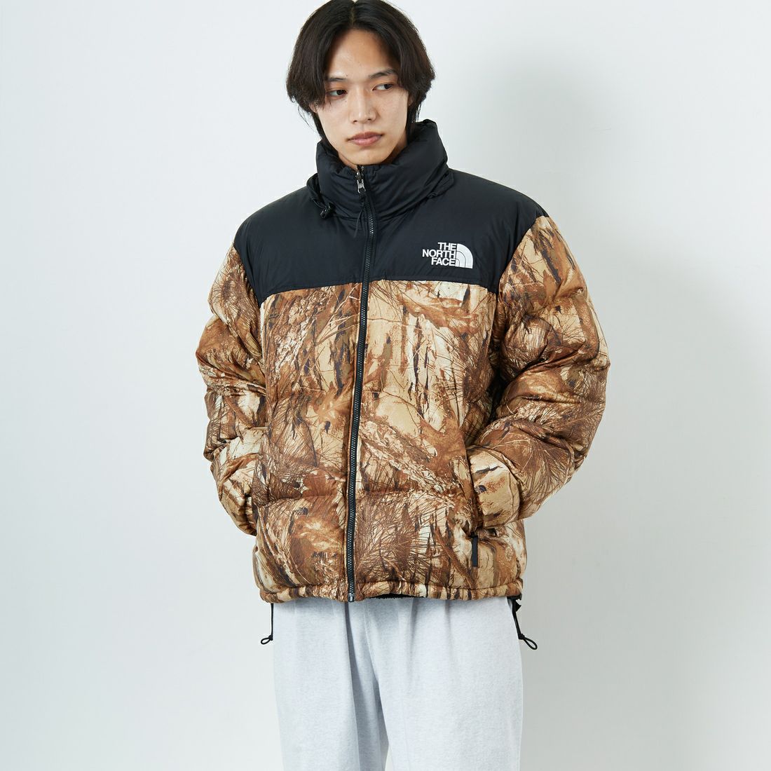 THE NORTH FACE [ザ ノースフェイス] ノベルティーヌプシジャケット [ND92556] FF &&モデル身長：179cm 着用サイズ：L&&