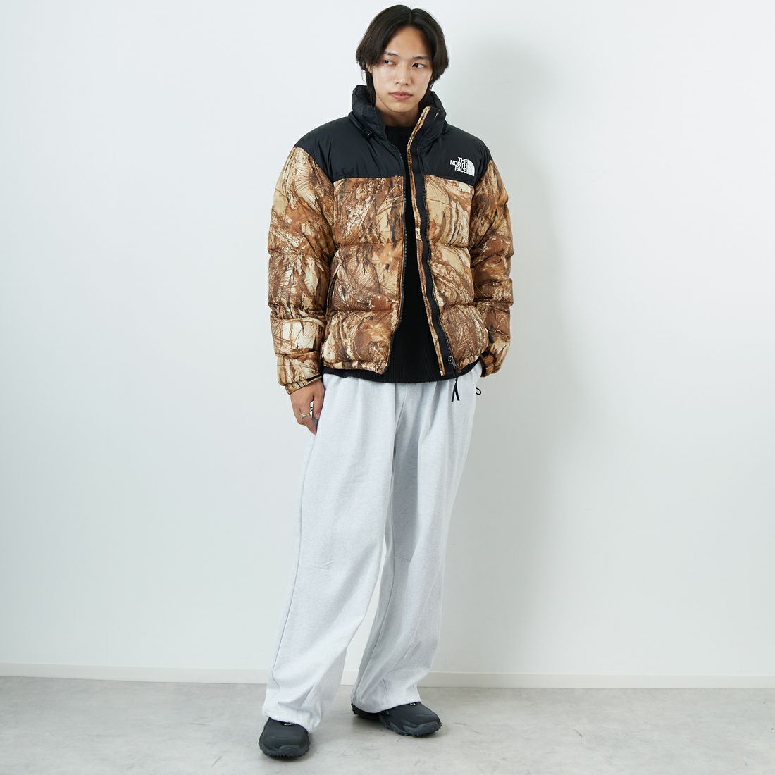 THE NORTH FACE [ザ ノースフェイス] ノベルティーヌプシジャケット [ND92556] FF &&モデル身長：179cm 着用サイズ：L&&